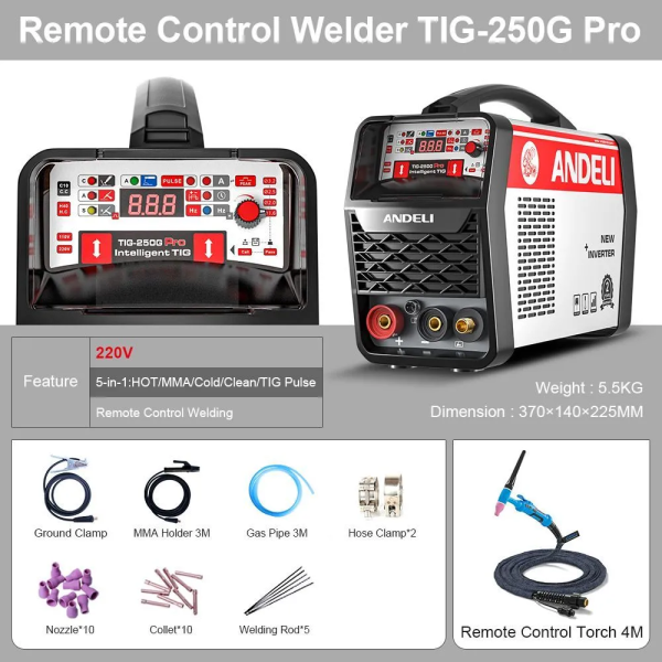Зварювальний апарат ANDELI TIG-250G PRO